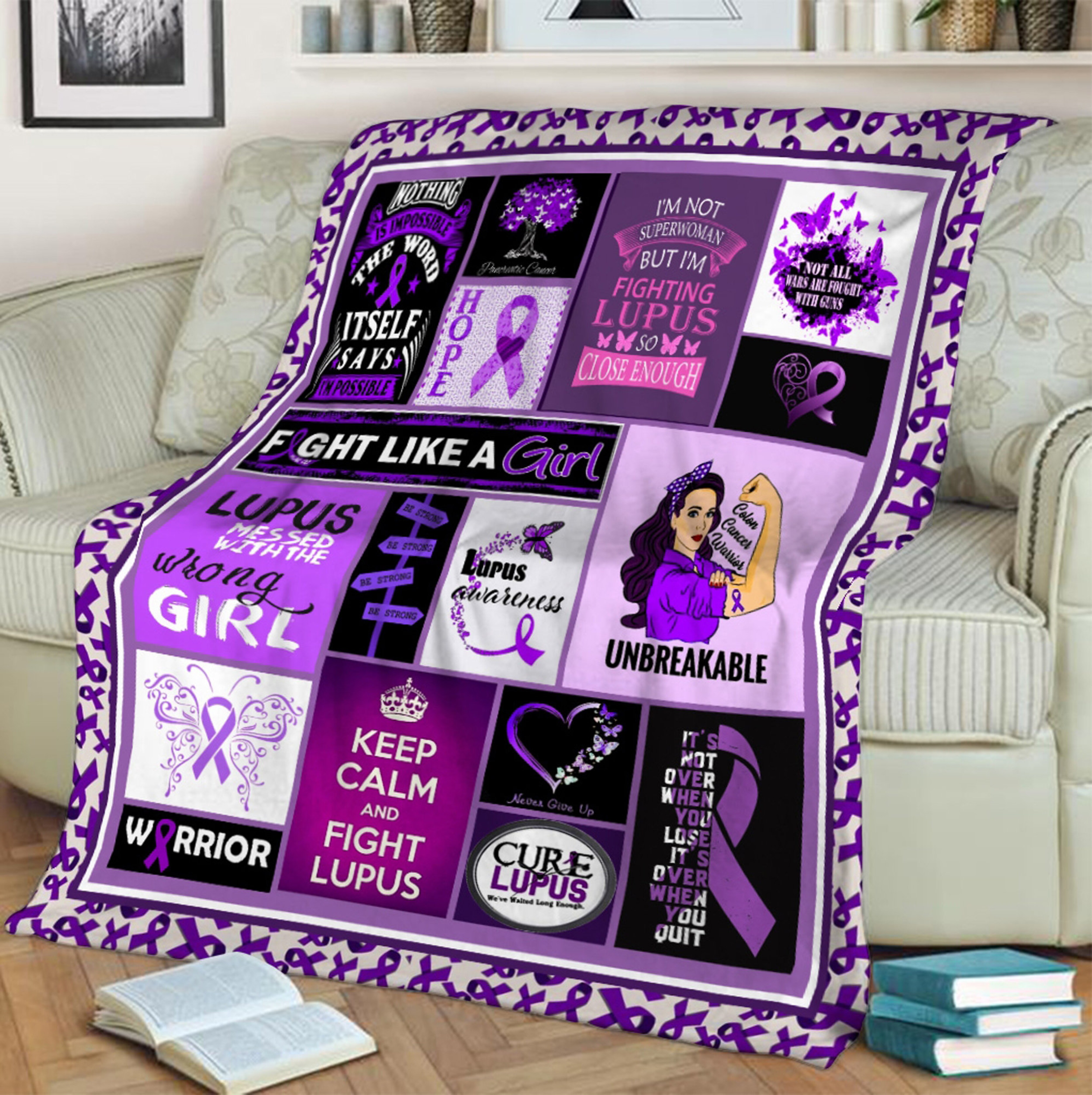 Lupus Awareness Hope Quilt Blanket - Inspiring Birthday Gift