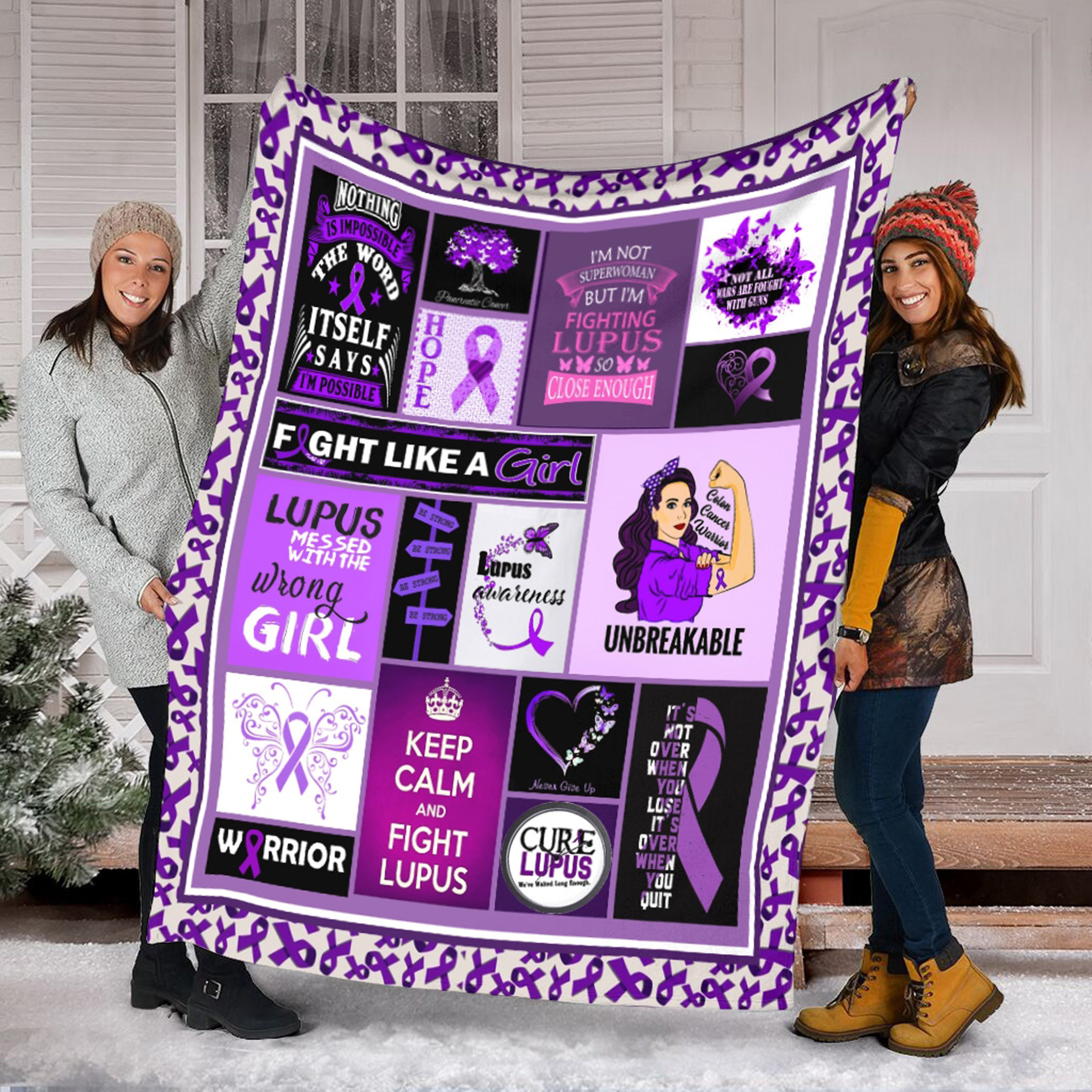 Lupus Awareness Hope Quilt Blanket - Inspiring Birthday Gift