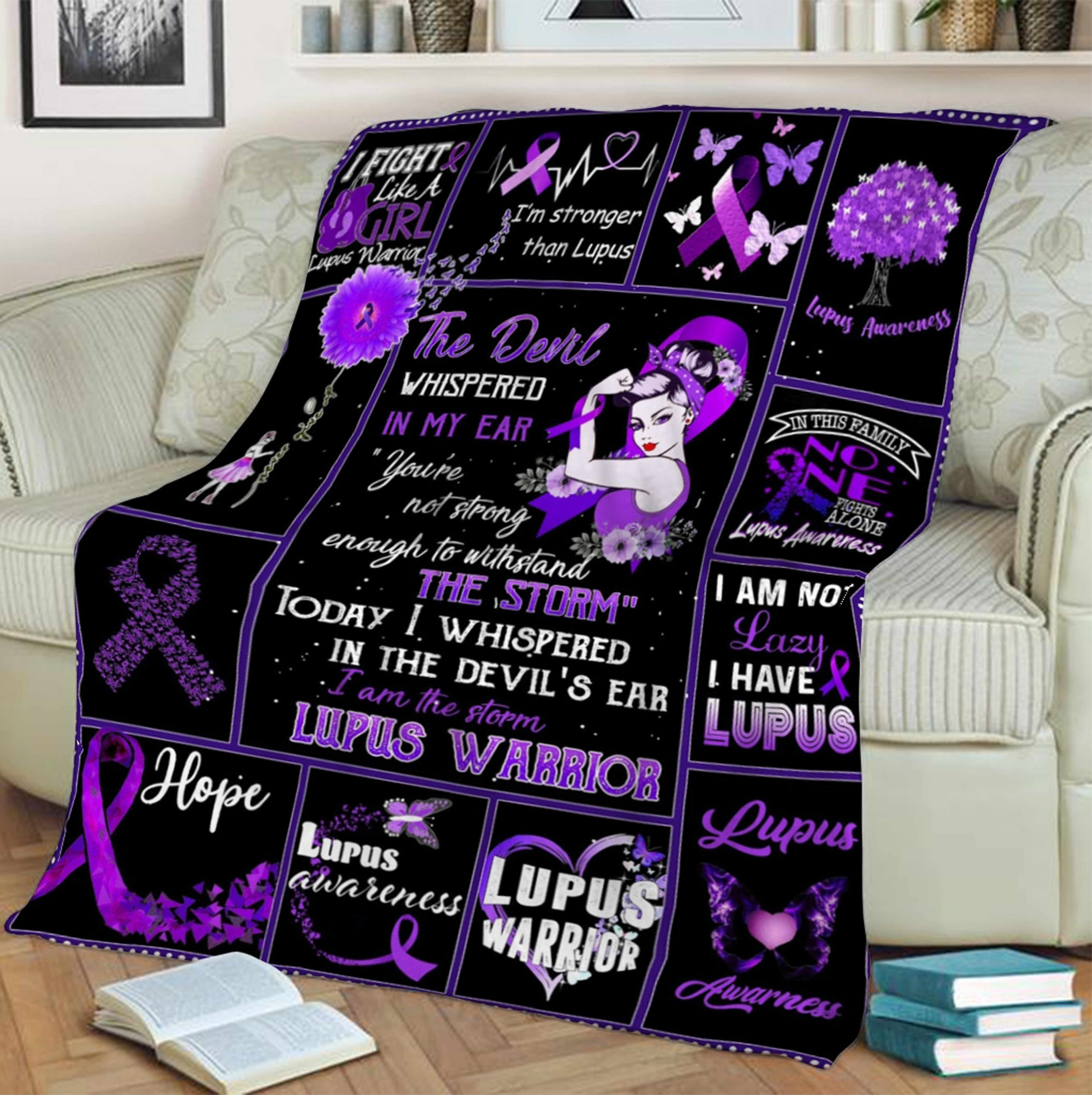 Lupus Warrior Quilt Blanket, Special Birthday Gift