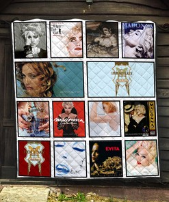 Madonna Albums Quilt Blanket, Perfect Gift for Pop Music Lovers, Ideal for Home Decoration