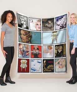 Madonna Albums Quilt Blanket, Perfect Gift for Pop Music Lovers, Ideal for Home Decoration