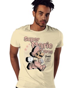 Mario Since 85 Shirt Match Jordan 1 OG Washed Pink Shirt In Color Nature