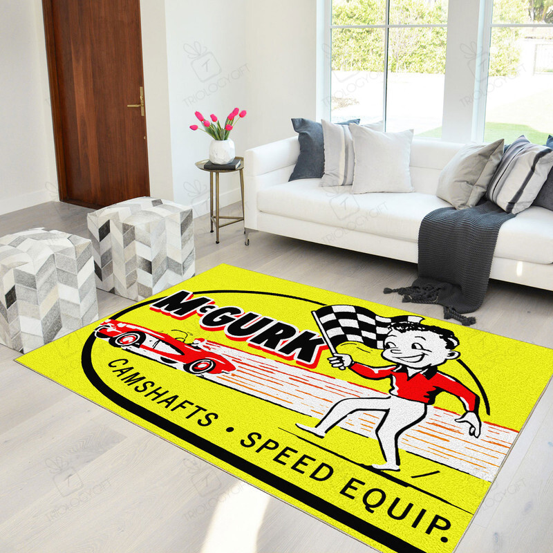 McGurk Camshafts And Speed Equipment Vintage Hot Rod Area Rug for Home Decor