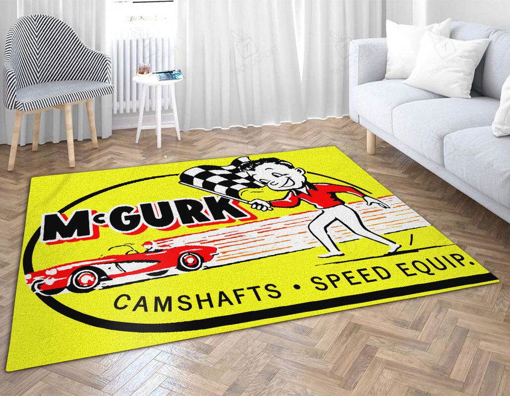 McGurk Camshafts And Speed Equipment Vintage Hot Rod Area Rug for Home Decor