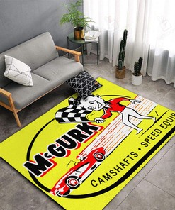 McGurk Camshafts And Speed Equipment Vintage Hot Rod Area Rug for Home Decor