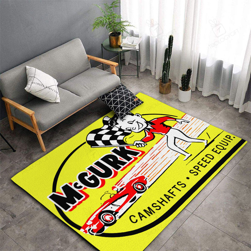 McGurk Camshafts And Speed Equipment Vintage Hot Rod Area Rug for Home Decor