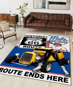 Mels Diner Drive In Vintage Hot Rod Rug - Retro Style Rug for Hot Rod Enthusiasts