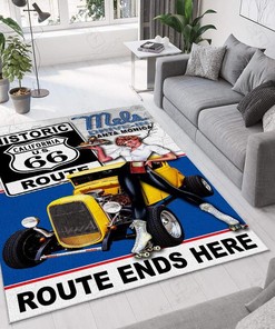 Mels Diner Drive In Vintage Hot Rod Rug - Retro Style Rug for Hot Rod Enthusiasts