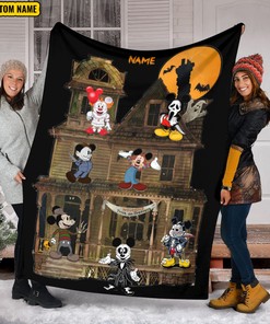 Mickey Cosplay Horror Characters Blanket - Trick Or Treat Watching Blanket - Mickey Halloween