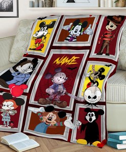 Mickey Cosplay Horror Characters Blanket - Watching Blanket - Halloween Movies Custom Name