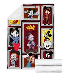 Mickey Cosplay Horror Characters Blanket - Watching Blanket - Halloween Movies Custom Name