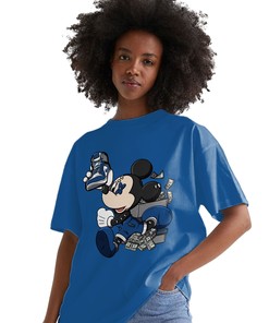 Mickey Sneakers Money Shirt Match Jordan 1 High OG True Blue Shirt In Color Royal