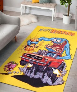 Mighty Mustang Rat Fink Rug Hot Rod Rug for Garage