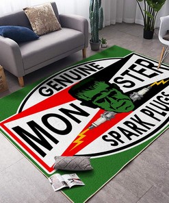 Monster Spark Plugs Hot Rod Rug for Home Decoration