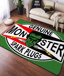 Monster Spark Plugs Hot Rod Rug for Home Decoration