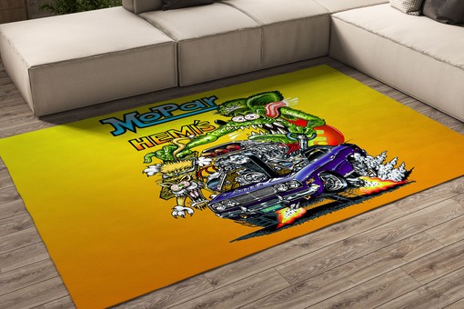 Mopar King of Hemi's - Rat Fink Rug for Muscle Car Enthusiasts