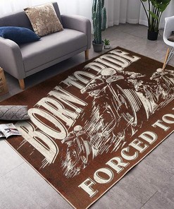 Motorcycle Born To Ride Forced To Work Rug for Home Decoration