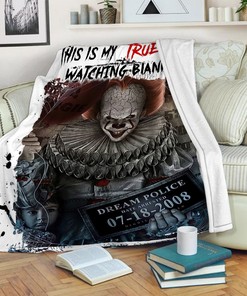 Mugshot Pennywise Blanket - True Crime Watching - IT Movie Horror Characters Throw