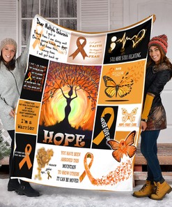 Multiple Sclerosis Awareness Quilt Blanket, Customize Your Name