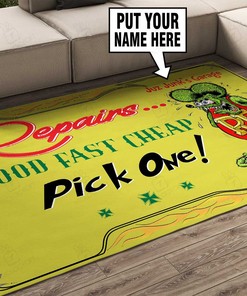 My Grage My Rules Rat Fink Hot Rod Area Rug Hot Rod Rug for Garage