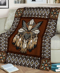 Native Eagle Hippie Quilt Blanket, Anniversary Gift