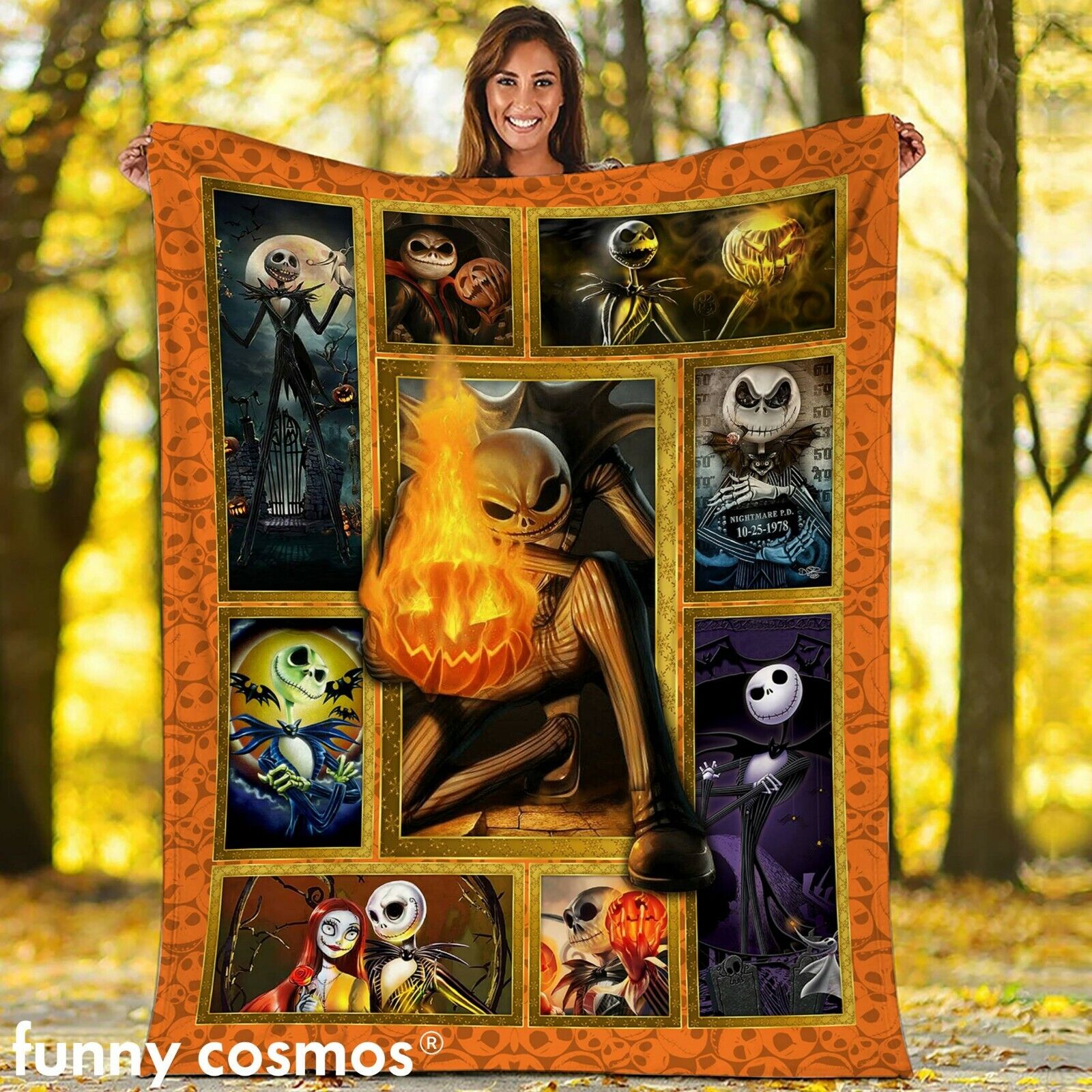 Nightmare Before Christmas Fleece Blanket, Jack Skellington Sally Blanket
