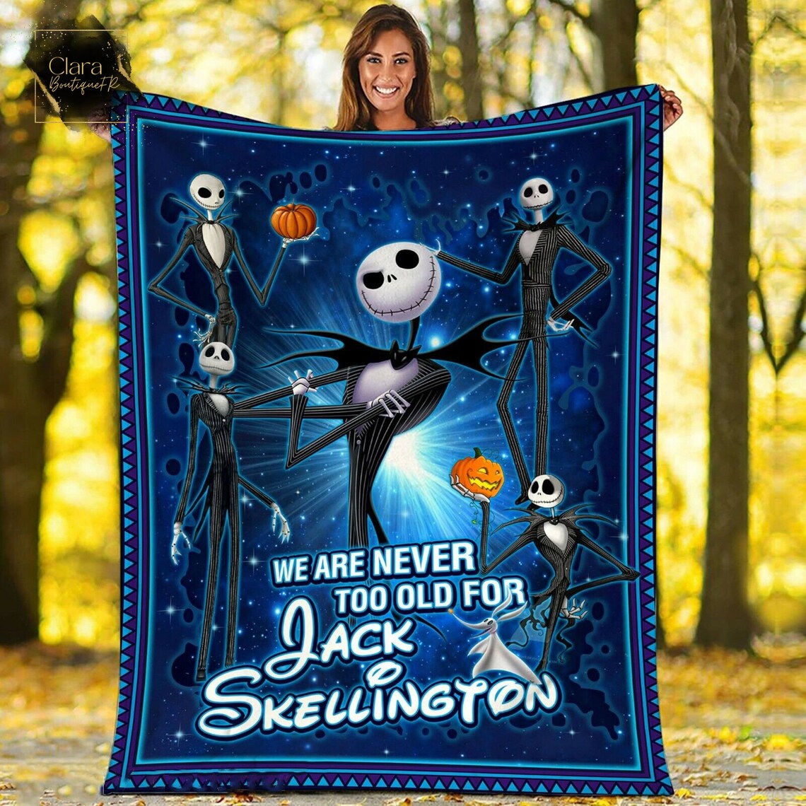 Nightmare Before Christmas We Are Never Too Old For Jack Skellington Fleece Sherpa Blanket, Jack Skellington Quilt