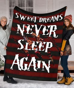 Nightmare on Elm Street Blanket - Never Sleep Again - Sweet Dreams Halloween Gift