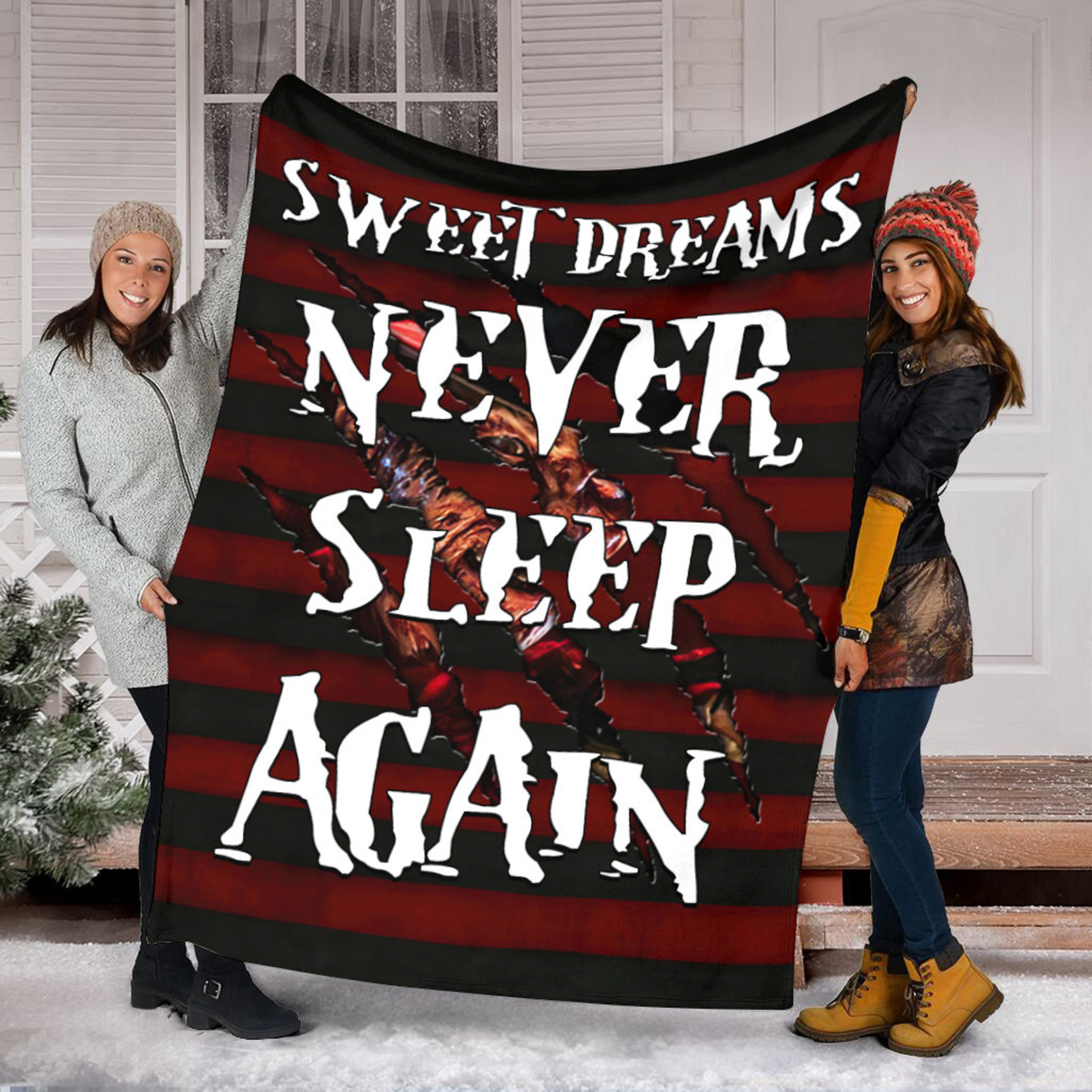 Nightmare on Elm Street Blanket - Never Sleep Again - Sweet Dreams Halloween Gift