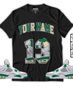 Number 13 Custom Unisex Sneaker Shirt Match Retro Pine Green 4s Tee, Jordan 4 Pine Green T-Shirt, Hoodie, Sweatshirt