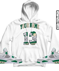 Number 13 Custom Unisex Sneaker Shirt Match Retro Pine Green 4s Tee, Jordan 4 Pine Green T-Shirt, Hoodie, Sweatshirt