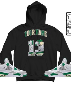 Number 13 Custom Unisex Sneaker Shirt Match Retro Pine Green 4s Tee, Jordan 4 Pine Green T-Shirt, Hoodie, Sweatshirt
