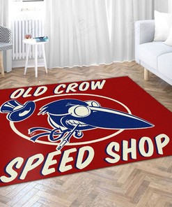Old Crow Speed Shop Hot Rod Rug - Vintage Style Rug for Hot Rod Admirers