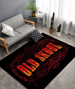 Old Skool Hot Rod Pinstripe Rug for Stylish Home Decor