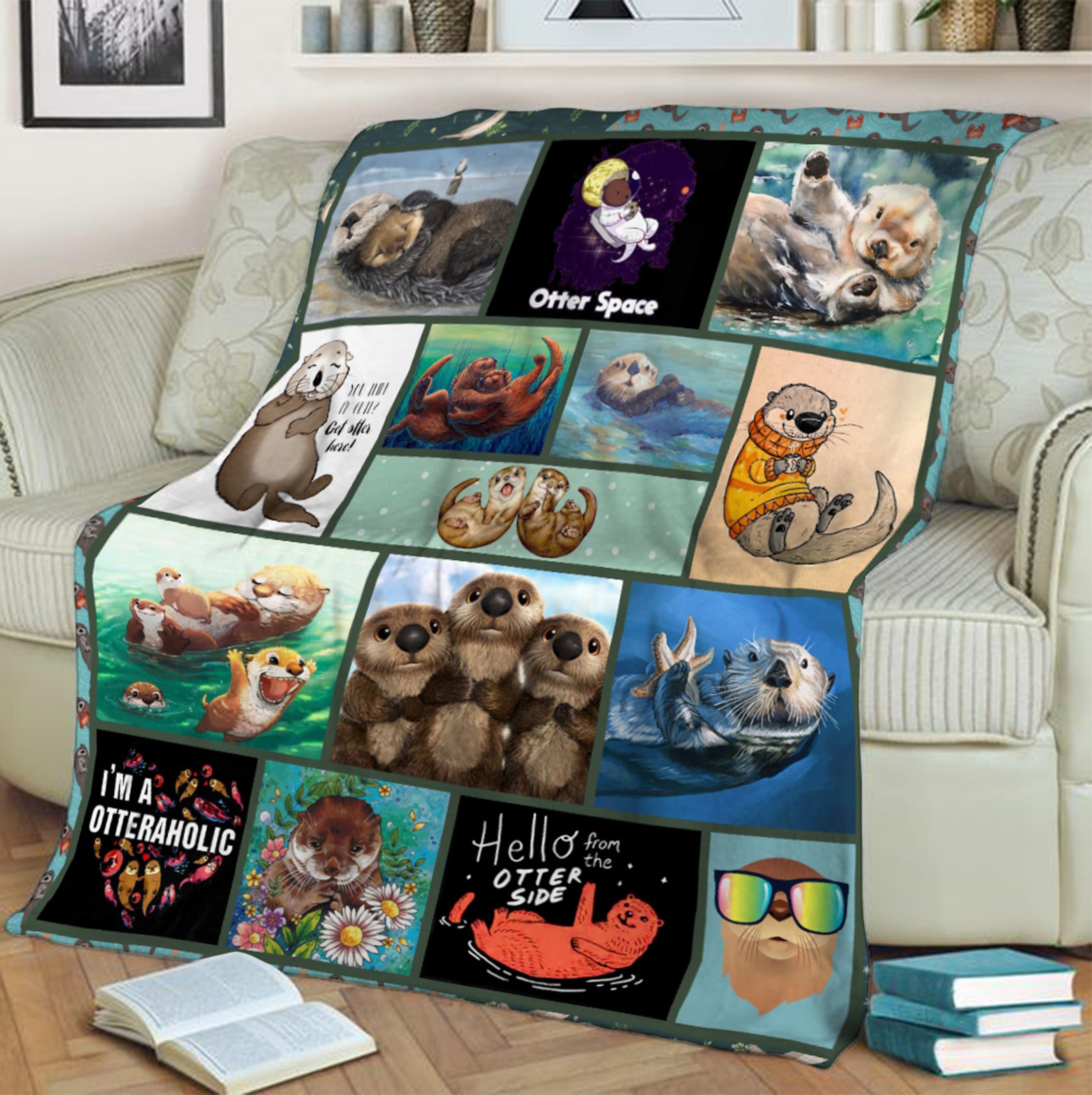 Otter Lover Quilt Blanket, Perfect Gift for Otteraholics