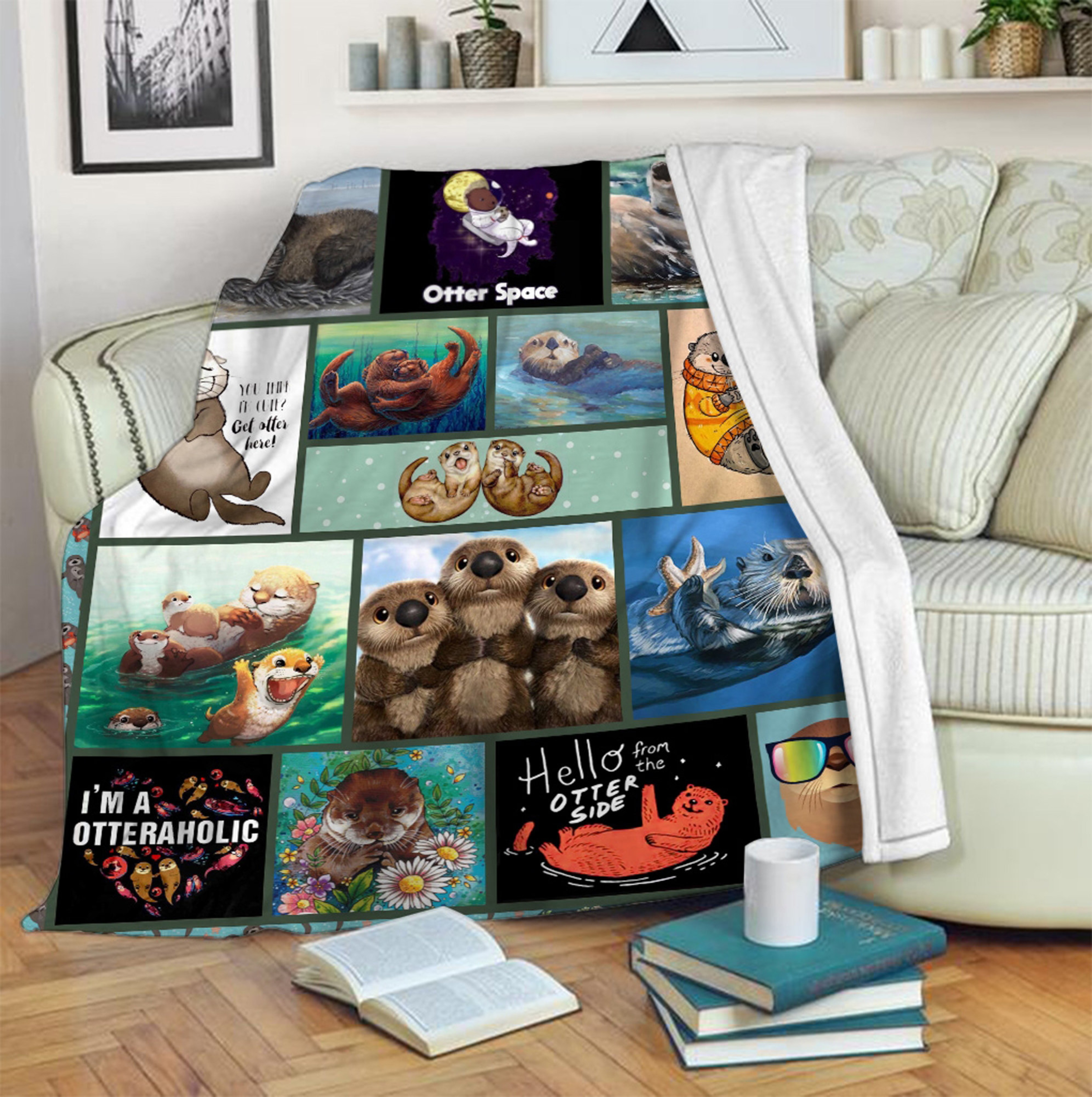 Otter Lover Quilt Blanket, Perfect Gift for Otteraholics