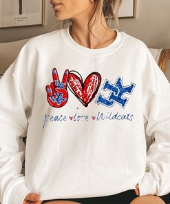 Peace Love Kentucky Wildcats Sweatshirt Fan Gift