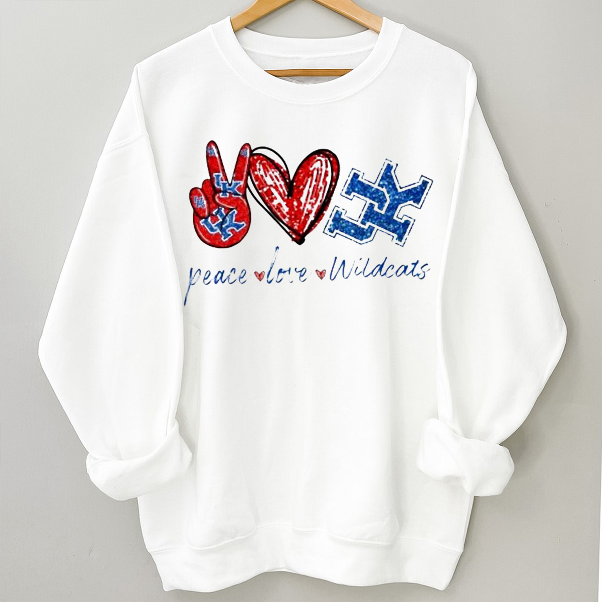 Peace Love Kentucky Wildcats Sweatshirt Fan Gift