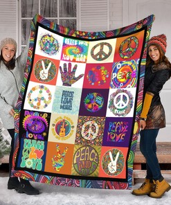 Peace Love Music Quilt Blanket, Harmonious Gift