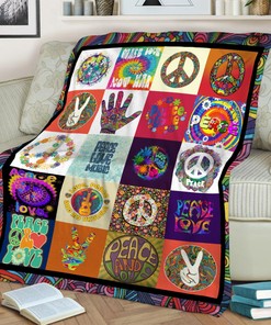 Peace Love Music Quilt Blanket, Harmonious Gift