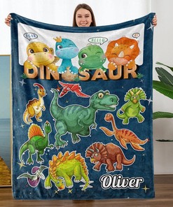 Personalize Dinosaur Blanket