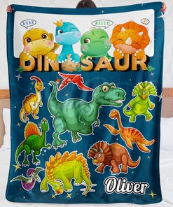 Personalize Dinosaur Blanket