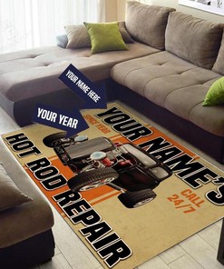 Personalize Hot Rod Repair Area Rug for Home Decoration