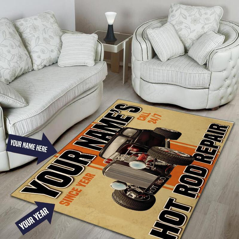 Personalize Hot Rod Repair Area Rug for Home Decoration