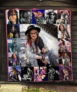 Personalized Aerosmith Steven Tyler Quilt Blanket, Perfect Gift For Rock Musical Lovers