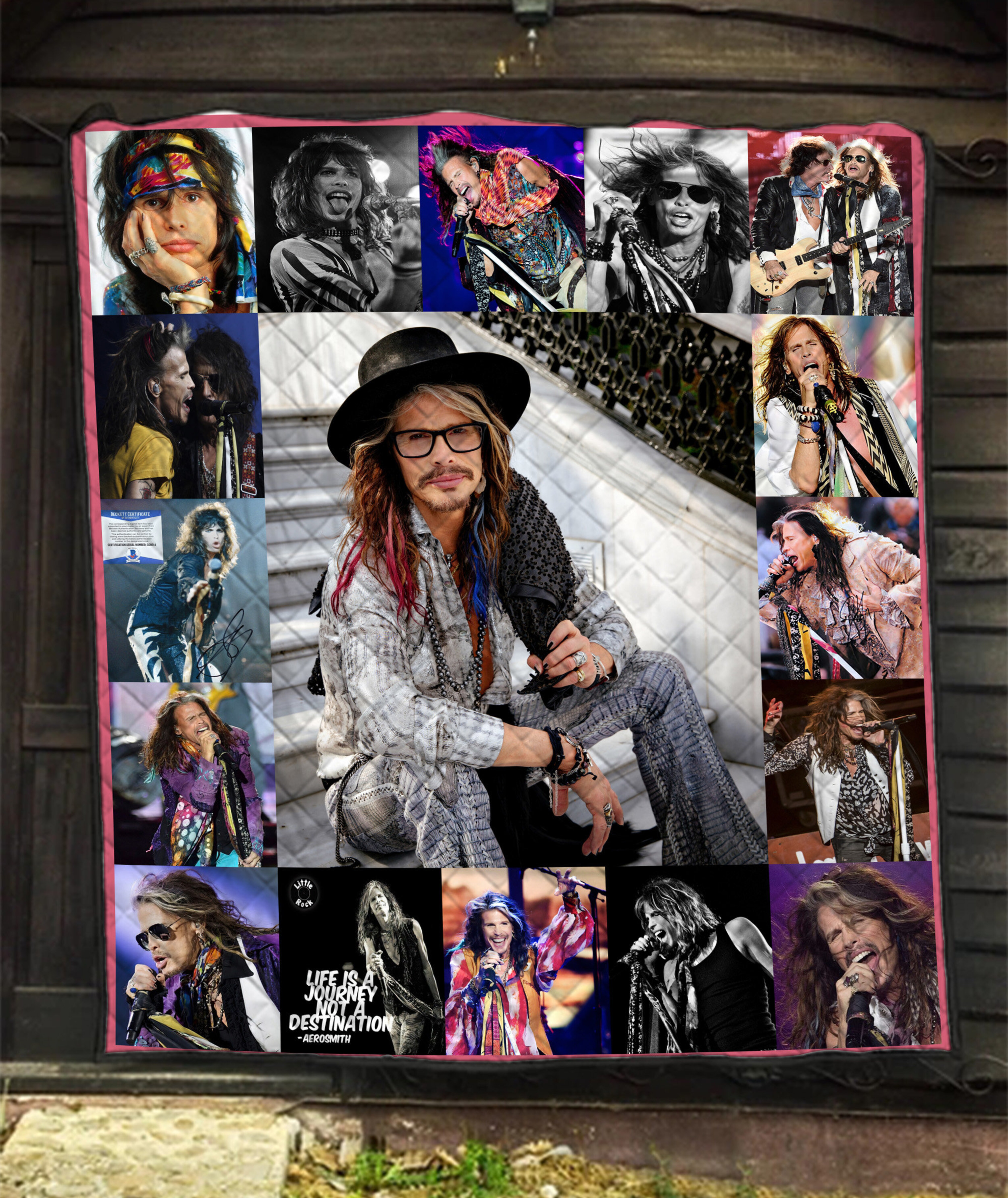 Personalized Aerosmith Steven Tyler Quilt Blanket, Perfect Gift For Rock Musical Lovers