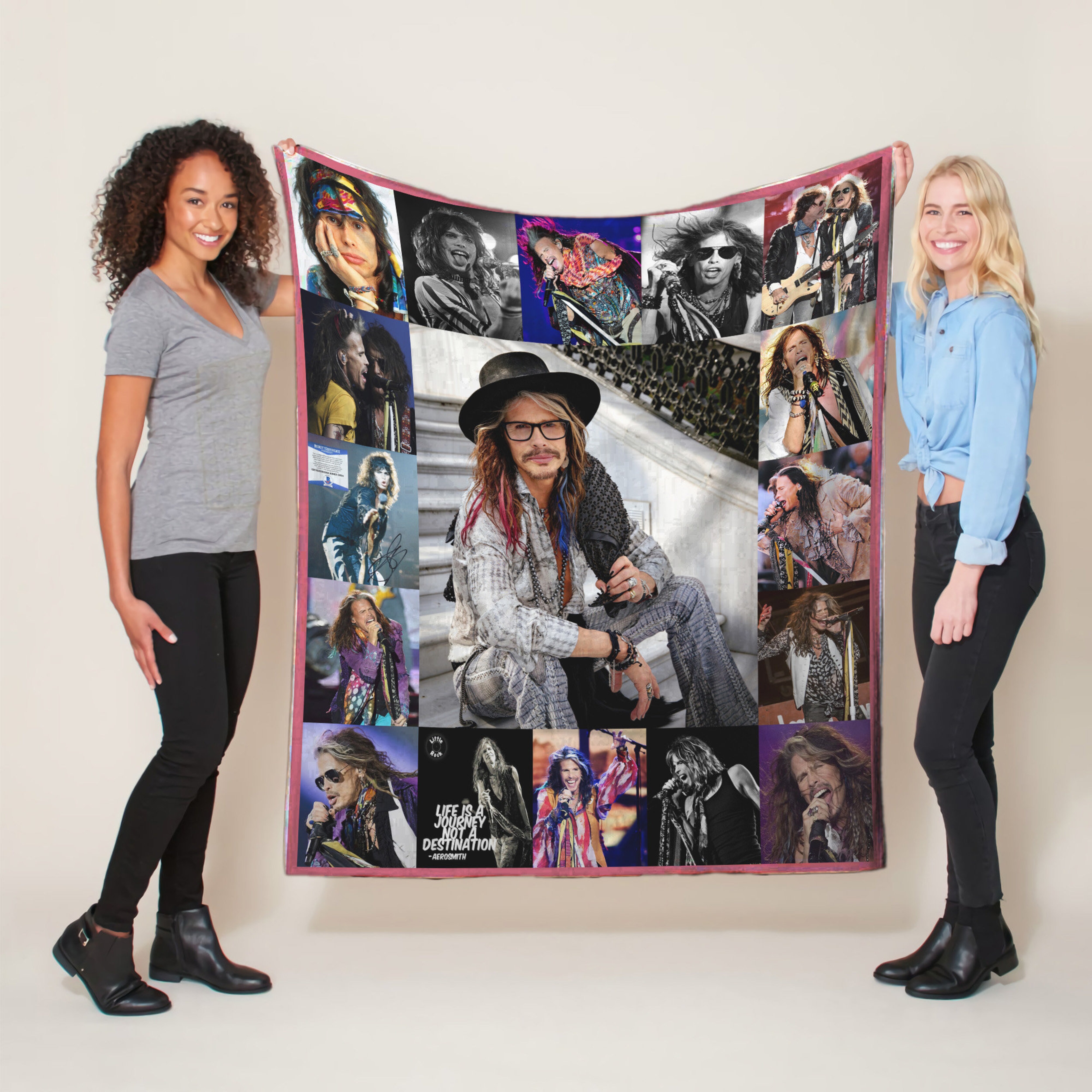 Personalized Aerosmith Steven Tyler Quilt Blanket, Perfect Gift For Rock Musical Lovers