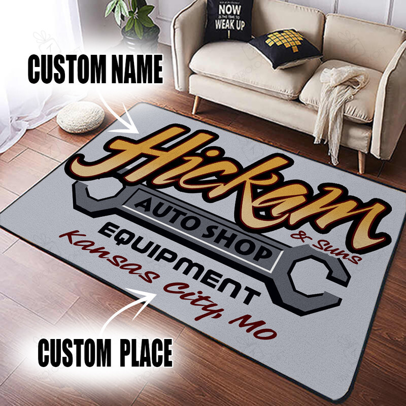 Personalized Auto Shop Equipment Hot Rod Rug for Home Decoration