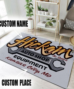 Personalized Auto Shop Equipment Hot Rod Rug for Home Decoration