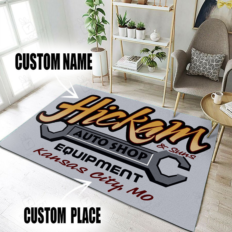 Personalized Auto Shop Equipment Hot Rod Rug for Home Decoration